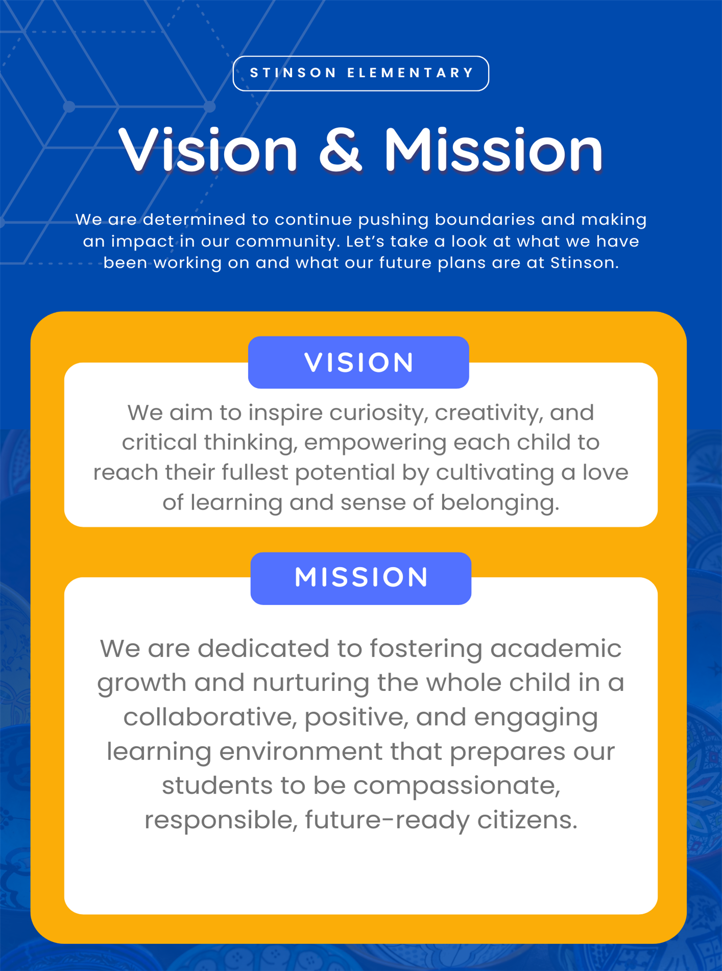 Stinson's Vision and Mission goals